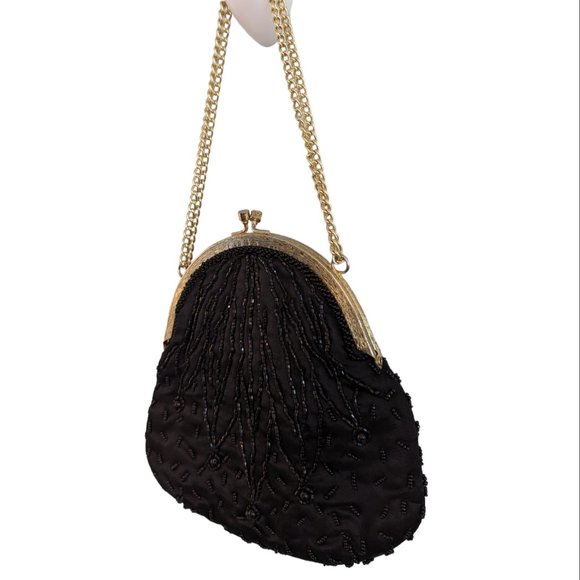 Vintage Black Beaded Handbag - Picture 9 of 11